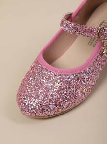 女童闪亮圆头高跟鞋，学生休闲百搭公主鞋，适合表演，秋季