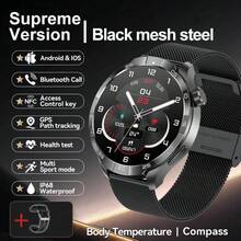 2025新款男士运动健身智能手表GT5 Max，1.85英寸AMOLED全触控彩色屏幕，GPS运动轨迹，合金表壳，指南针，多种运动模式，健身追踪手表，无线通话，语音助手，410mAh电池，音乐控制，NFC近场通信，睡眠监测，女士智能手表，GT4智能手表升级版，兼容安卓系统，理想的礼物，生日礼物，父亲节礼物，母亲节礼物。