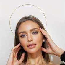 1PC Gold Halo Crown 3 Layer - Goddess Headpiece Queen Crown Bridal Headband Photoshoot Idea Gala Crown Festival Crown Halloween