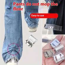 Shorten The Pants Legs With Invisible Fixing Clips, Prevent Dragging At The Pant Legs, Hide The Buckle Leg Closure Device Without Seams, And Prevent The Pants Legs From Dragging On The Ground With Rolled Edge Buckles