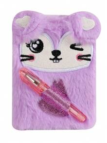 1 st barns söt katt och hund mini anteckningsbok med pennficka bärbar liten dagbok student presentbok