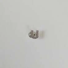 1pc DIY Shoe Decoration Charms, Shiny Rhinestone English Letter Decor, Non-Metal Lightweight Material, Y2K Fashion Versatile Cute Unisex, Suitable For EVA Beach Shoes, Slippers, Detachable Shoe Uppers, Holiday Gift - Silver - View 14