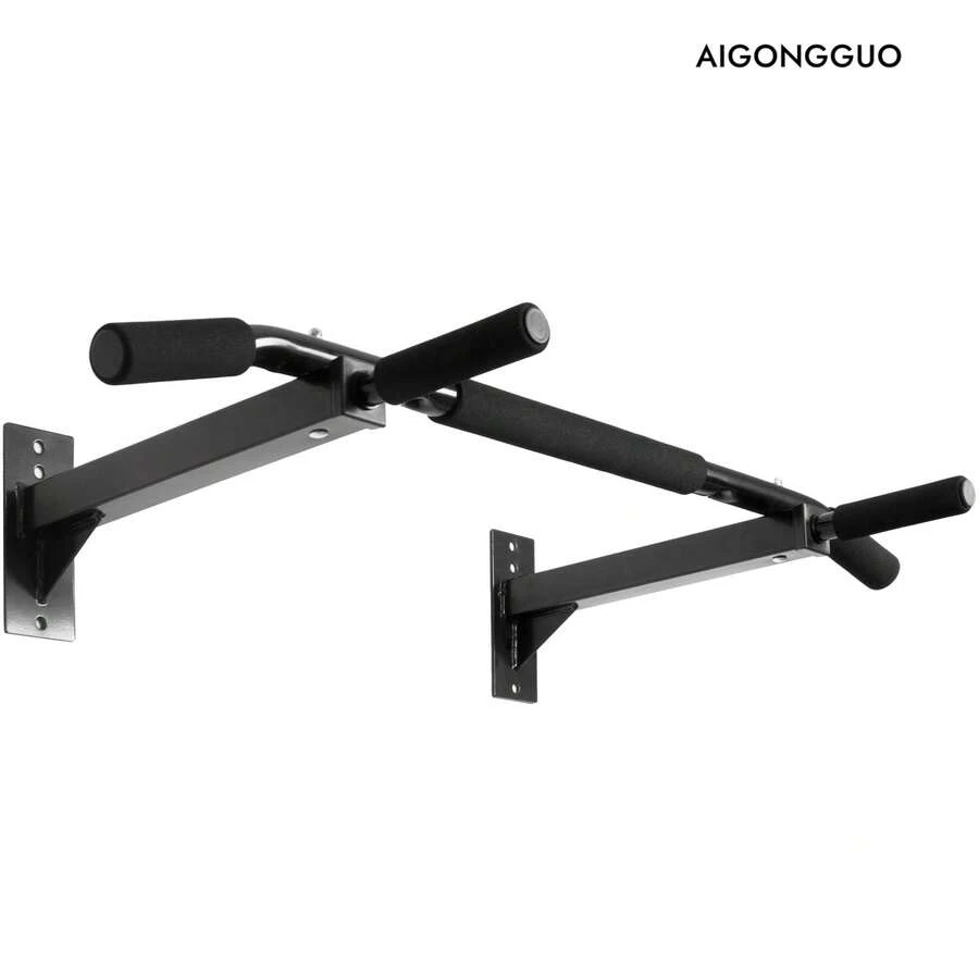 Barra para dominadas/flexiones montada en la pared, de alta resistencia con capacidad de 300 libras - Montaje en pared - Ver 1