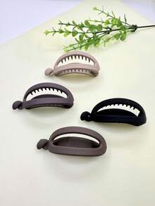 Bộ 4 kẹp tóc xoắn đơn giản, màu trơn mờ, kẹp tóc đuôi ngựa dọc thanh lịch, chất liệu PP (Polypropylene) màu trơn, thích hợp sử dụng hàng ngày, không gây hư hại tóc, phụ kiện tóc, phụ kiện đội đầu. - Nhiều màu - Xem 15