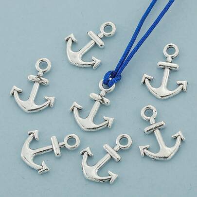 50/100 Pieces Of Vintage Anchor Pendant Alloy Accessories, Suitable For DIY Jewelry Making Materials Such As Handmade Necklaces, Earrings, Bracelets, Bag Ornaments, And Hair Accessories