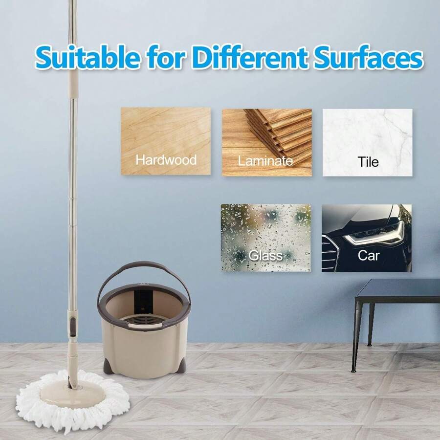 Spin Mop Bucket System - Rapid Dry,  Adjustable Handle - Mop And Bucket For Home & Commercial Floors - 預設 - 查看 1