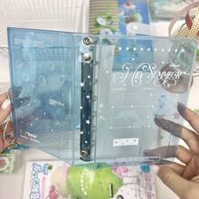 A7 Tri-Fold Loose Leaf Notebook, PVC Transparent Cover, Organizer Album With Divider Pages, Planner Journal