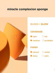 Real Techniques Miracle Complexion Assorted Beauty Sponges Makeup Blender, For Blending & Sculpting, Full Coverage, Professional Makeup Tool, Cruelty Free, Vegan, Latex Free, 6 Piece Sponge Set - Orange - View 3