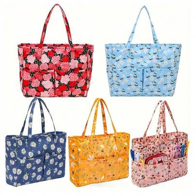 1 件手工编织工具收纳袋、钩针纱线缝纫用品收纳袋、拉杆手提包、适合户外旅行的编织配件包，是编织爱好者的理想选择