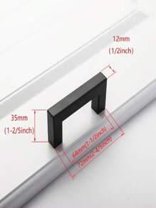 1pc Black Cabinet Handle, Matte Black T-Shaped And Square Stainless Steel Kitchen Handle, Furniture Hardware ,Door Knob Cabinet Wardrobe Drawer Pull,Cabinet Pulls - Black - View 14