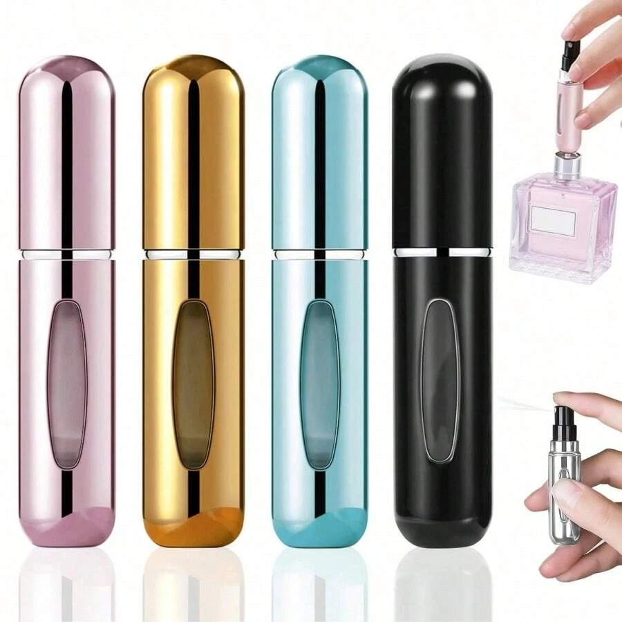 One Perfume Distribution Bottle, With Perfume Bottle Directly Filled At The Bottom, Reusable Fine Spray Water Bottle, Makeup Water Bottle, Perfume Distribution Tool, Suitable For Family And Friends' Birthday Gifts, Holiday Gifts, Easy To Travel And Carry, With A Capacity Of 5ml. - Vàng - Xem 1