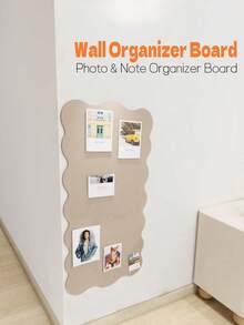 1pc Memphis Style Self-Adhesive Wall Decor Board, Removable Wall-Mounted Photo Display Board, Can Hold Posters, Background Board For Home, Office, Classroom. Suitable For Hanging Posters, Photo Display, Posting Notes And Memos, Storage And Wall Decor In Bedroom, Study, Living Room, Office, Classroom, Entryway - Multicolor - View 4