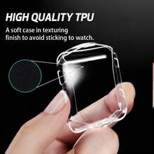 Capa transparente para Relogio applewatch  49mm 45mm 41mm 44mm 40mm 46mm 42mm protetor de tela capa completa tpu amortecedor watch série 10 9 8 7 se 6 5 4 - Transparente - Visão 3