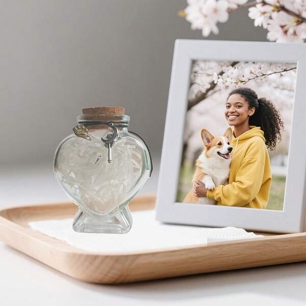 Pet Hair Storage Bottle, Pet Memorial Bottle, Pet Hair Memorial, Pet Memorial Urn - Magical Wand - Favorite Bone - Lucky Clover