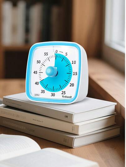 Yunbaoit 60 Minute Visual Countdown Timer With Night Light, Suitable For Anyone's Visual Timer, Suitable For Silent Timers In Homes, Classrooms, And Kitchens  Blue
