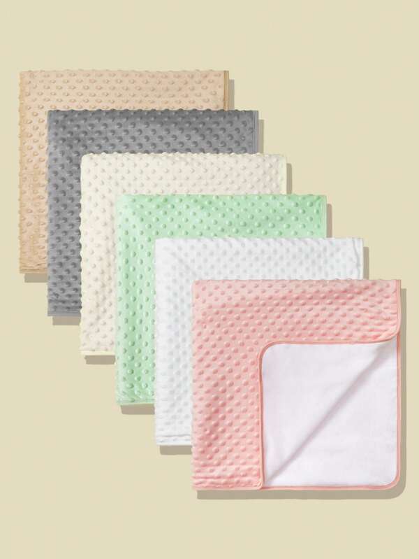 1pc Double-Sided Fleece Baby Blanket, Soft & Fluffy Flannel Dotted Blanket, 90cm*90cm Suitable For Girls & Boys, Newborns & Infants, For Crib & Stroller