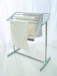 Perchero de ropa pequeño multifuncional, secadora móvil de acero inoxidable, toallero inclinado y plegable adecuado para ropa interior, calcetines, toallas, aplicable para balcón y uso doméstico - Multicolor - Ver 3