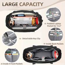 Borsa per laptop NUBILY da donna da 15,6 pollici, borsa a tracolla professionale per insegnanti, infermiere, computer, lavoro, ufficio, scuola, idea regalo