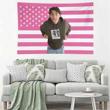 Movie Celebrity Actor Malachi Tapestry Barton Pink Art Flag Tapestry For Room Aesthetic Living Room Bedroom College Dorm Decor Pink Gift - Pink - View 5