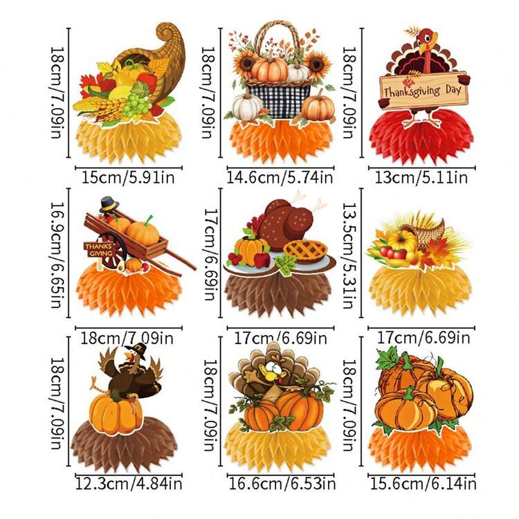 Brighten Up Your Thanksgiving With Colorful Honeycomb Decorations - Set The Mood For A Festive Feast - Colorful - View 7