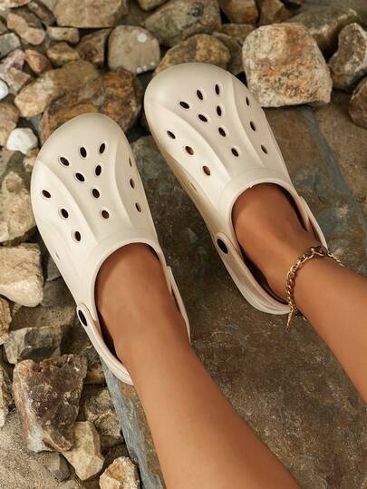 Unisex Summer Solid Color Breathable Comfortable Soft Bottom Lightweight Slip-On Sandals, Open-Toe Casual Outdoor Slippers For All Seasons