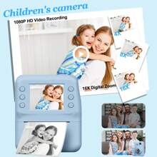 Fotocamera digitale stampante istantanea 3 in 1 - Fotocamera, gioco, lettore MP3 3 in 1, stampa foto istantanea, gioco puzzle, zoom digitale 16x, registrazione video HD 1080P, fotografia - regalo perfetto per Ognissanti, Natale, compleanno. Rientro a scuola, Festa del Lavoro, Ognissanti, Natale, Giorno del Ringraziamento