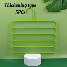 5-Layer Clothing Storage Rack Organizer With Clothes Hanger And Pants Hanger, Durable Plastic Material, Easy Assembly Home Closet Organization, Space Saving Wardrobe Display Stand For Bedroom Decor - Multicolor - View 17