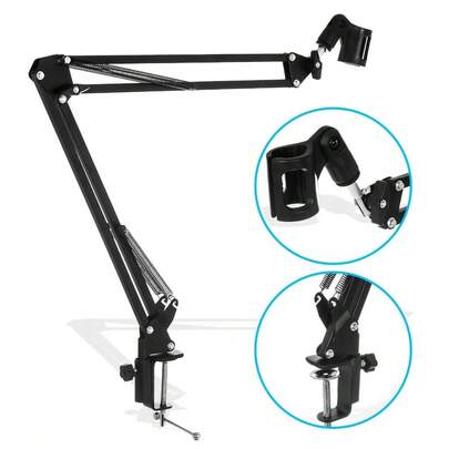 Pedestal de Mesa Com Suporte Ajustável Para Microfone Versátil Funcional Perfeito Para Apresentações