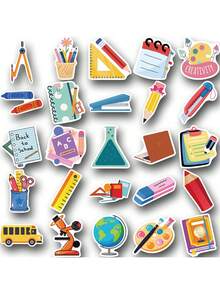 SCXXBSW 50pcs Back To School Cartoon Graffiti Stickers Decorative Handbooks Water Cups Notebook Luggage Waterproof Stickers - Multicolor - View 12