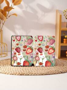 Kingsung Funda protectora para tableta con diseño lindo de conejo y fresa, compatible con iPad 9.7/10.2/10.5/10.9/12.9/Pro 11 (10a generación), Galaxy Tab S6 Lite 10.4", Kindle Paperwhite (12a generación, 2024), Kindle (11a generación, 2022), suave y a prueba de golpes, con función de soporte inteligente/activación y suspensión automática - Multicolor - Ver 10