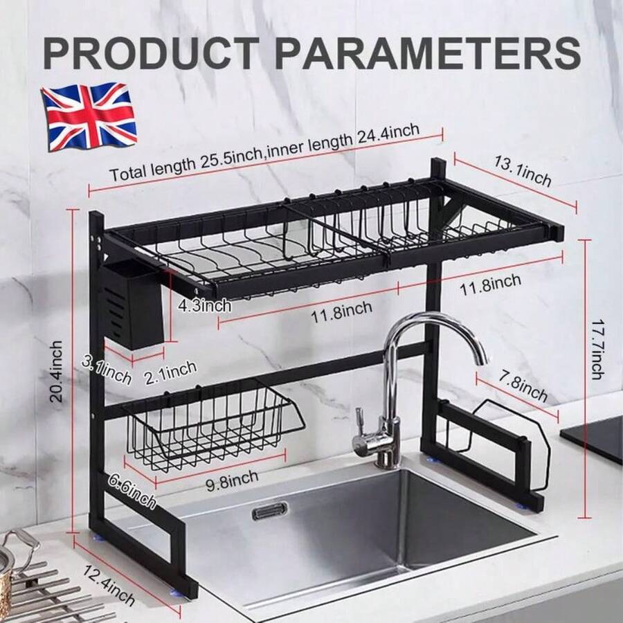 Dish Rack For Kitchen Counter, 2Tier Drying Racks With Drainboard Dish Drainer - 1 Tier(65*34*52cm) - View 1