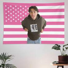 Movie Celebrity Actor Malachi Tapestry Barton Pink Art Flag Tapestry For Room Aesthetic Living Room Bedroom College Dorm Decor Pink Gift - Pink - View 7