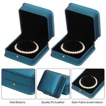 2PCS PU Leather Bracelet Boxes, Classic Leather Bangle Box Jewelry Gifts Boxes Storage Case Organizer Holder For Wedding Ceremony Proposal Engagement