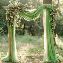 2pcs Green Willow Vine Mesh Wedding Arch Decor, 70x600cm, Suitable For Weddings, Ceremonies, Receptions, Parties, Ceilings, Banquets, Daily, Outdoor Backdrops - Multicolor - View 6