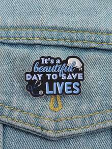 1 Piece Guardian Angel Badge Medical Minimalist Nurse Cap And Stethoscope Design, Provide Daily Motivation For Medical Warriors - Blue - View 2