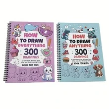 1 Book Of 300 Cute Object Drawings, Suitable For Painting Enthusiasts To Learn How To Draw Anything. The Book Provides Detailed Steps On Drawing Animals, Food, Gifts, And Other Wonderful Things. "How To Draw Everything 300 Drawings"