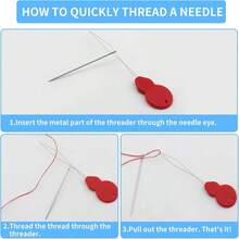 DTDNZKN 60 PCS Large Eye Hand Sewing Needles Set - 3 Sizes Leather Embroidery Thread Needles, Stainless Steel Hand Quilting Needles With Threader - Ideal For Hand Sewing, Art, And Crafts - trắng - Xem 3