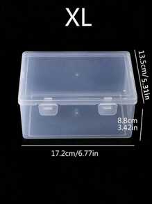 1pc Rectangular Clear Plastic Storage Box For Parts, Jewelry, Fishing Hooks, Electronic Components, Double-Lid Desktop Display