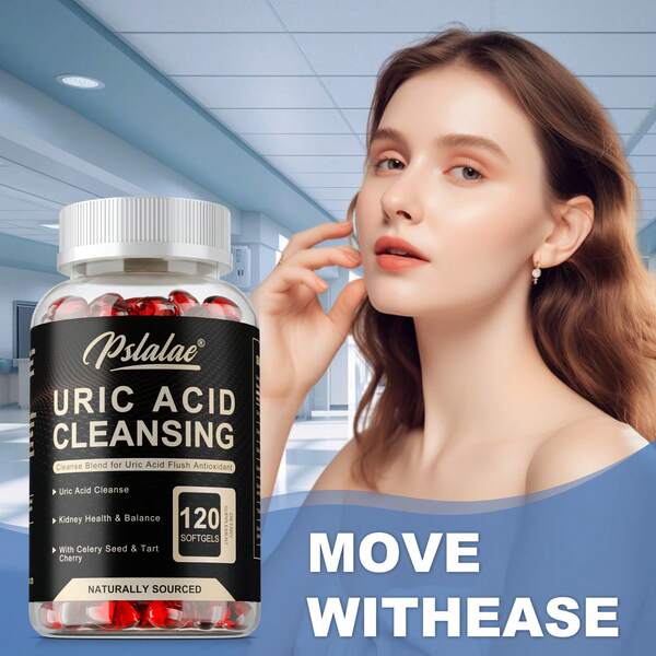 PSLALAE Uric Acid Purification - Support Kidney Health, Promote Uric Acid Balance, And Enhance The Body's Immune Resistance - 120pcs