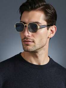 Kính thời trang hình chữ nhật gọng nhỏ cổ điển retro mới cho nam, phong cách Punk cá nhân hóa, lễ hội hip hop, tiệc tùng đường phố, sàn diễn thời trang - Nhiều màu - Xem 7