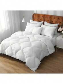 1 pieza Edredón alternativo de plumón para todas las estaciones - Inserción de edredón cálida con 4 lazos en las esquinas, lavable a máquina, color blanco - Blanco - Ver 8