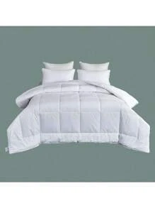 白色被子可机洗，超柔软，适合家庭、酒店、宾馆使用，单人床和双人床尺寸丝棉填充被子，防水