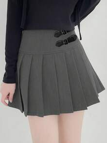 2025春秋百搭百褶裙 - 灰色 - 查看 2