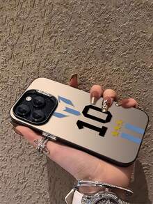 Retro Football Style - Legendary Argentine Player No. 10 - Premium Texture | Phone Lens Protection | Shockproof And Drop-Resistant | Matte And Non-Slip | Low-Profile Luxury, IMD Technology S - 黑色 - 查看 3