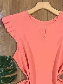 Women's Fashion Crepe Tank Top - Watermelon Pink - View 2