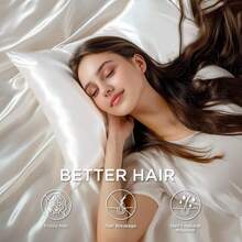 1 Stück Satin Kissenbezug mit Reißverschluss (50x75cm) - Wohnheim Grundausstattung für Mädchen, weiche, knitterfreie Bettzubehör, Gästezimmer Dekoration in Weiß/Schwarz