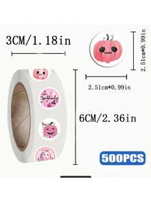 SCXXBSW 500 buah Stiker Grafiti Kartun Halloween Warna Pink untuk Dekorasi Buku, Gelas Air, Buku Catatan, Gulungan Koper, dan Lainnya. - MultiWarna - View 3
