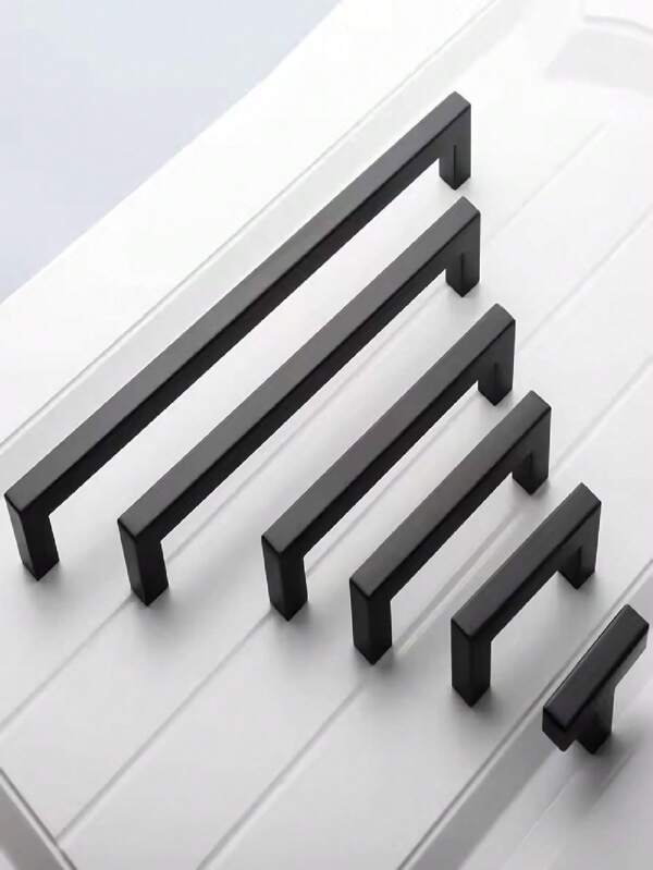 1 peça de puxador de armário preto, puxador de cozinha quadrado e em formato de T preto fosco de aço inoxidável, ferragens para móveis, puxador de porta, puxador de gaveta de armário, puxadores de armário