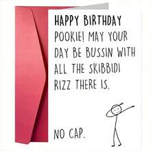 1 张幽默小人物生日贺卡，带信封，“POOKIE 生日快乐！祝你一切顺利。”，小人物做着有趣的动作，适合家人、朋友、同学生日装饰（12x17 厘米）/（4.72x6.7 英寸） - 彩色 - 查看 11