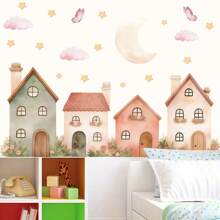 1 Stück bunte, süße Haus Wandaufkleber für Kinderzimmer, abnehmbare Kinderzimmer Aufkleber, Spielzimmer Wandkunst, Baby Mädchen Jungen Schlafzimmer Dekoration